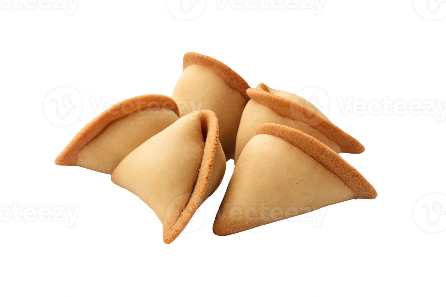 AI generated Fortune cookies . Lucky biscuit with blank paper for message inside png