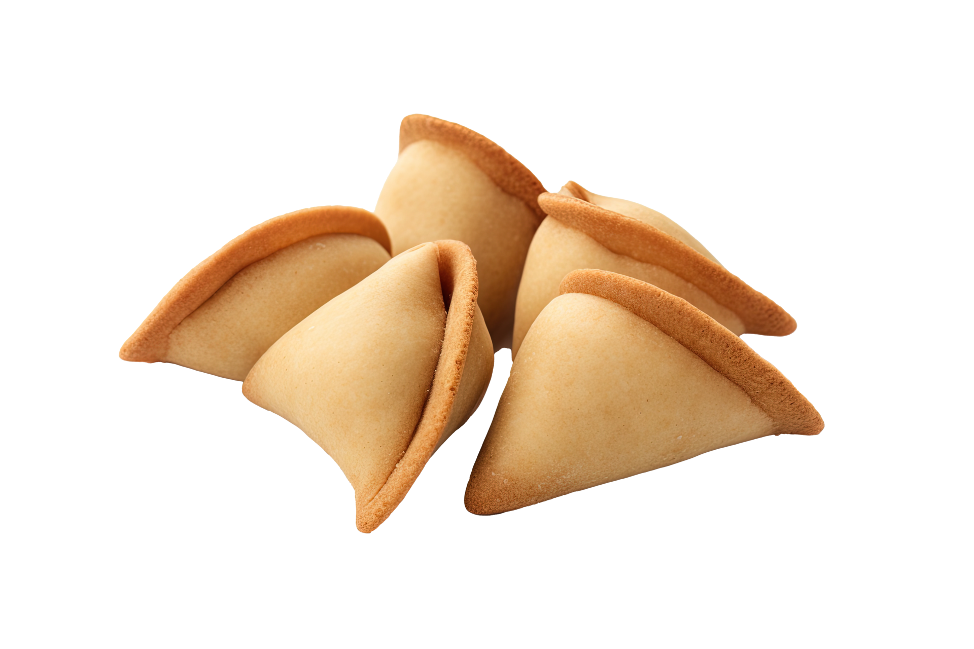 AI generated Fortune cookies . Lucky biscuit with blank paper for message inside 36466824 PNG