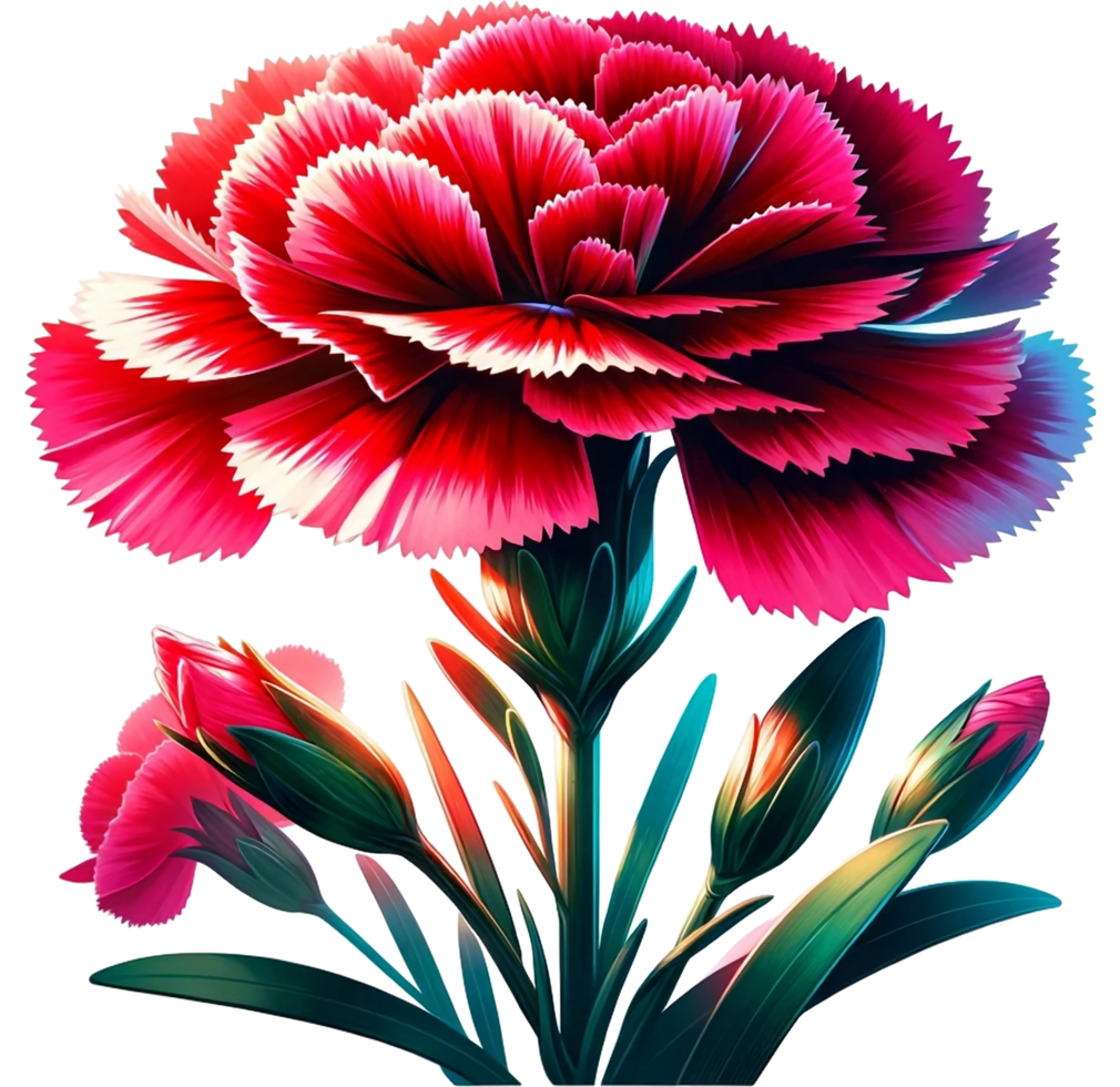 AI generated Watercolor Dianthus flower png transparent background, Generative AI free PNG