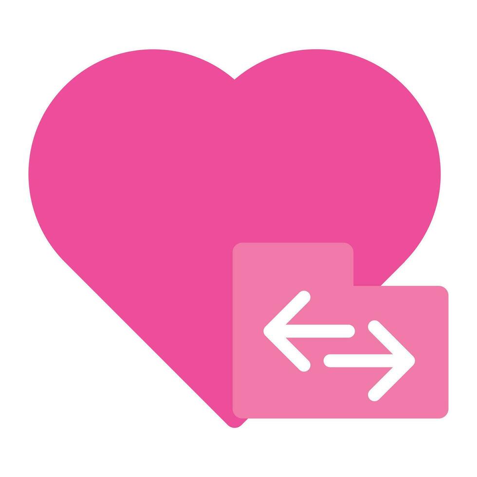 flat style love icon for valentine day isolated on white background vector