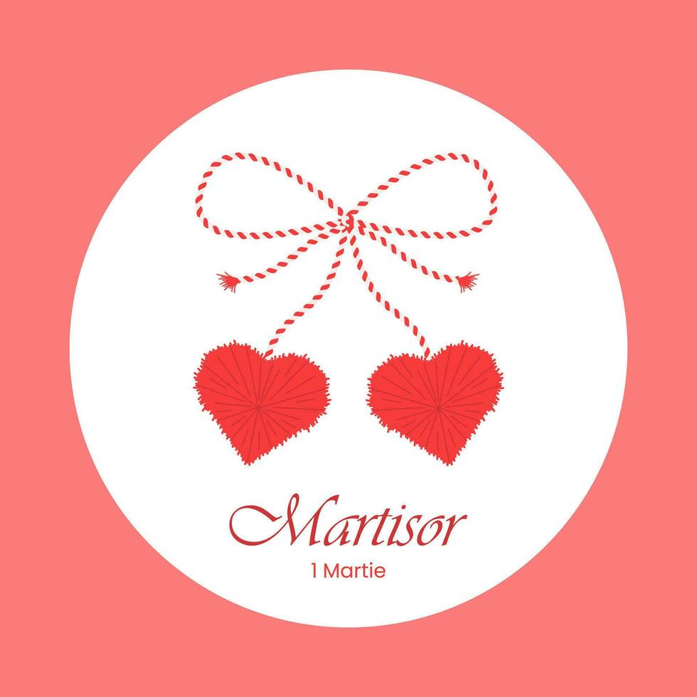 Marcisor. The symbol of the meeting of spring in Romania and Moldova on March 1. Vector illustration.