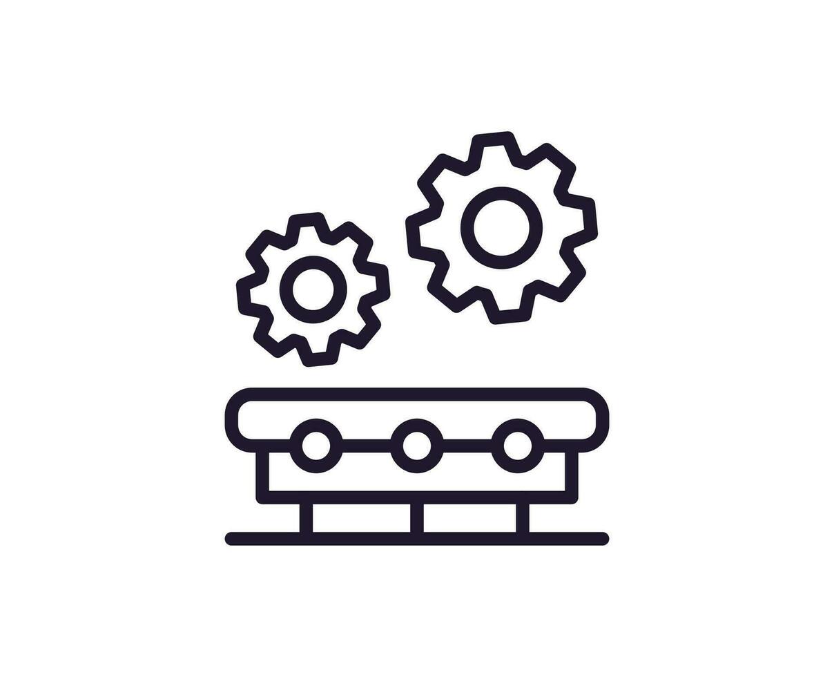 Single line icon of factory on isolated white background. High quality ...