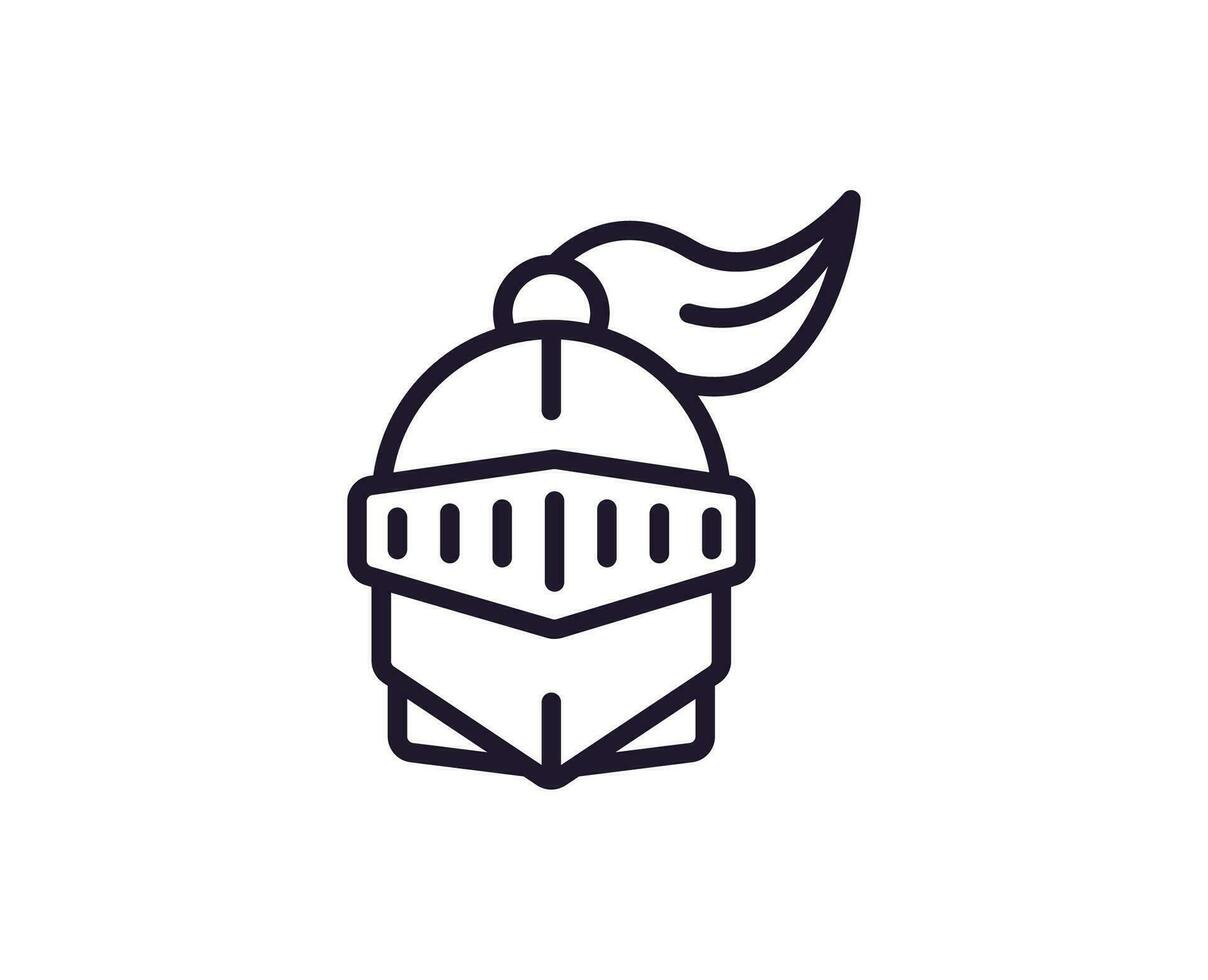 Single line icon of helmet on isolated white background. High quality editable stroke for mobile apps, web design, websites, online shops etc. vector