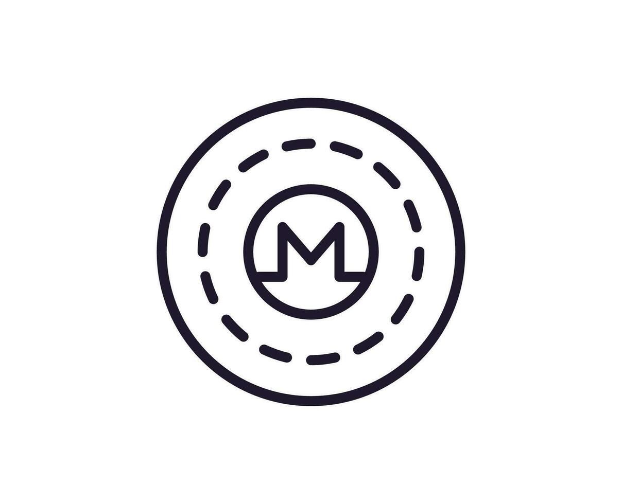 Single line icon of crypto on isolated white background. High quality editable stroke for mobile apps, web design, websites, online shops etc. vector