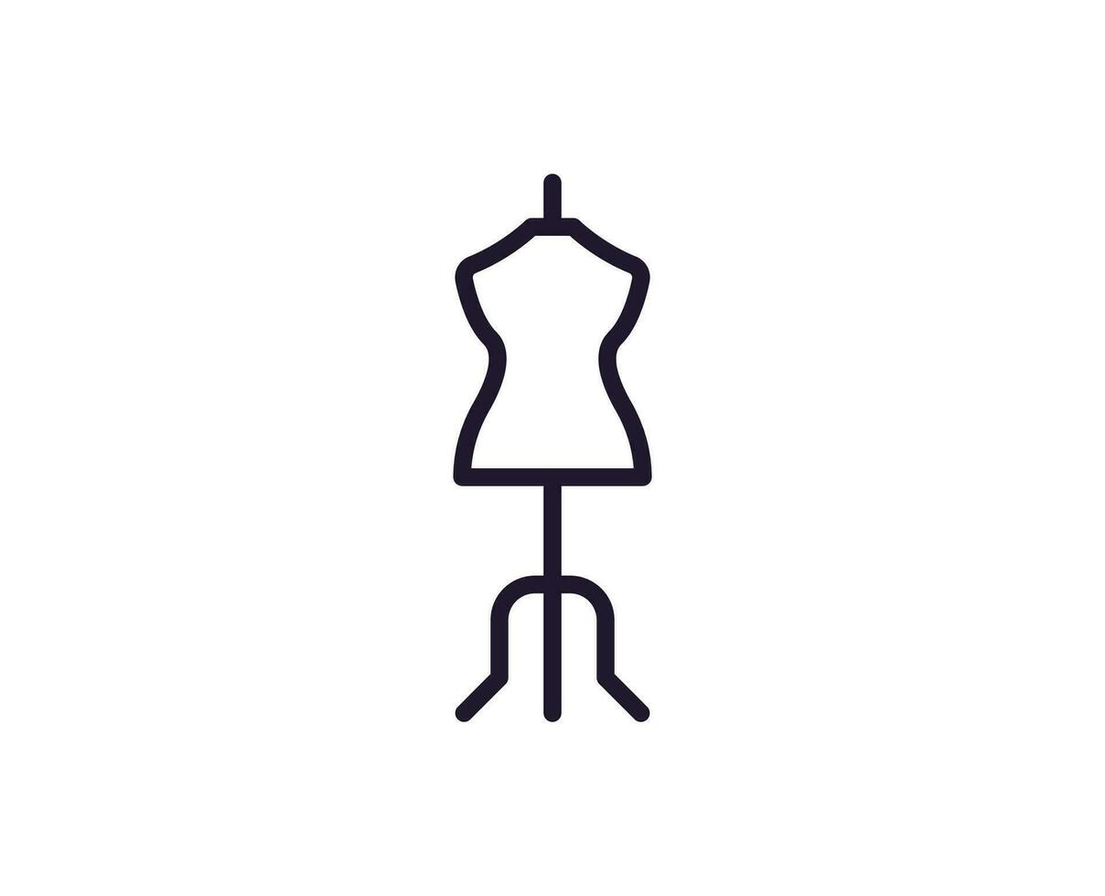 Dress concept. Single premium editable stroke pictogram perfect for logos, mobile apps, online shops and web sites. Vector symbol isolated on white background.