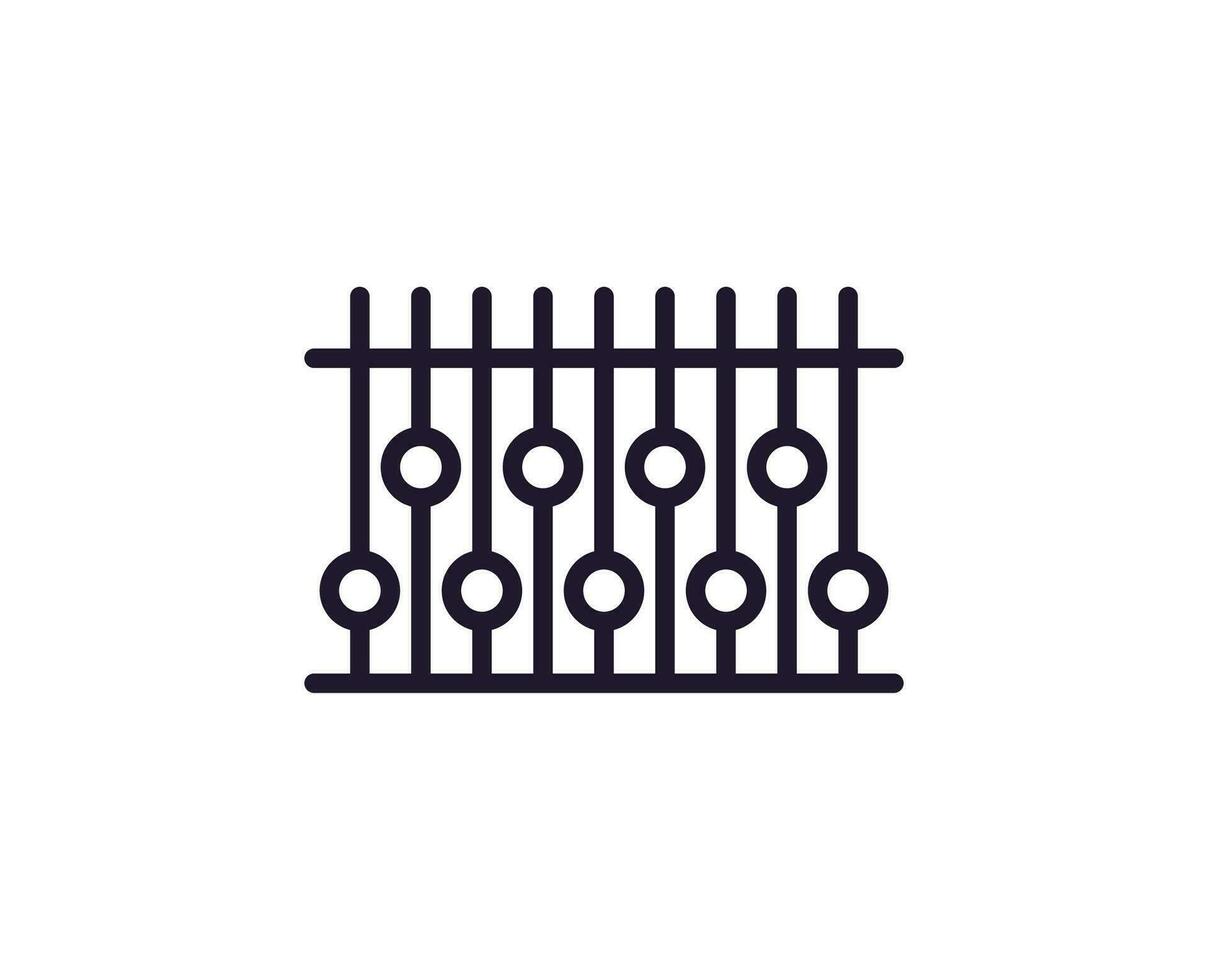 Fence concept. Modern outline high quality illustration for banners, flyers and web sites. Editable stroke in trendy flat style. Line icon of fence vector