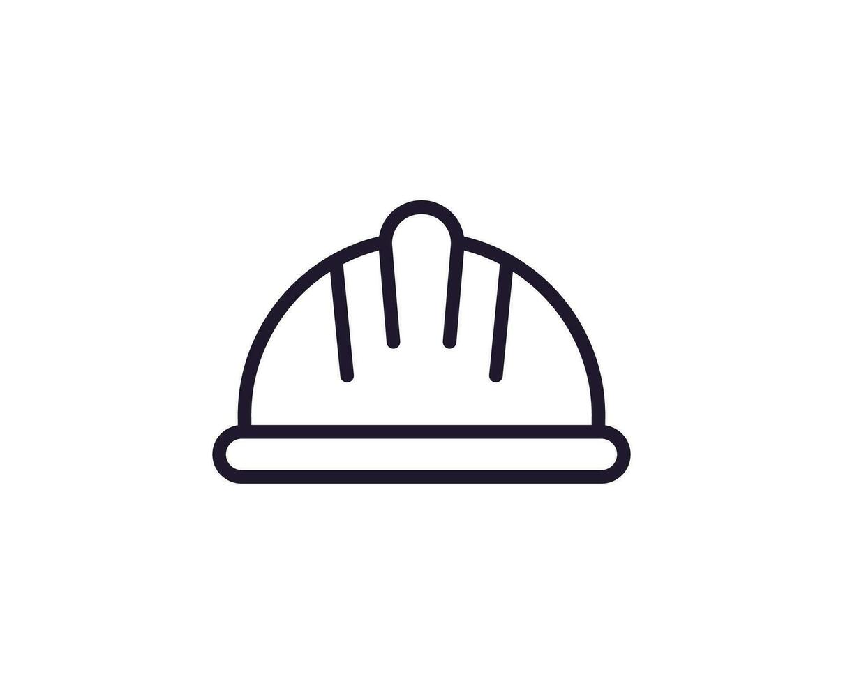 Single line icon of helmet on isolated white background. High quality editable stroke for mobile apps, web design, websites, online shops etc. vector