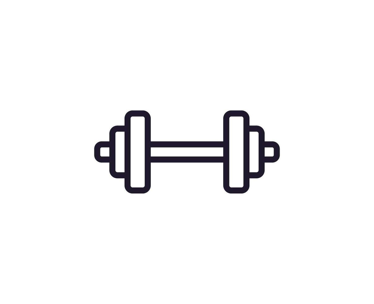 Dumbell vector line icon. Premium quality logo for web sites, design, online shops, companies, books, advertisements. Black outline pictogram isolated on white background