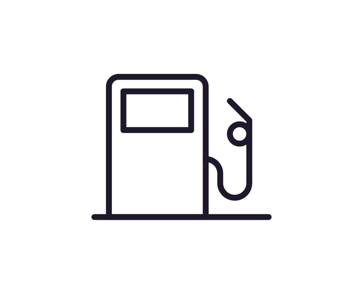 Single line icon of gas station on isolated white background. High quality editable stroke for mobile apps, web design, websites, online shops etc. vector