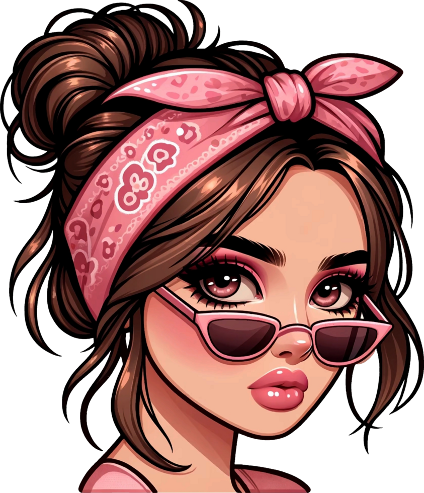 AI generated Digital art of a pop girl wearing sunglasses png