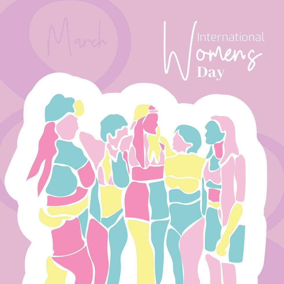 vector plano diseño internacional De las mujeres día ilustración