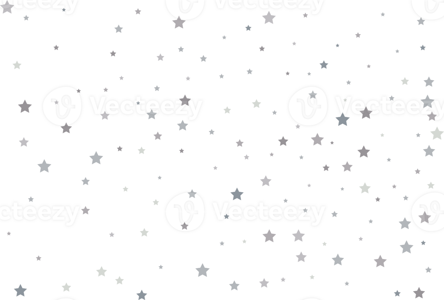 Magic pattern of silver stars png