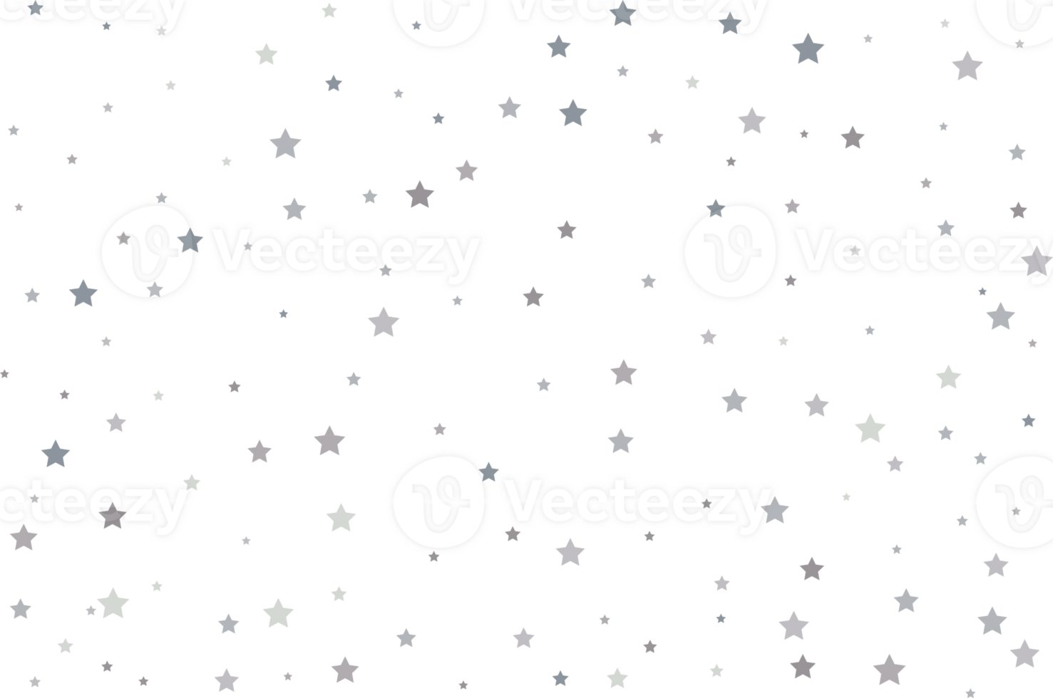 Magic pattern of silver stars png