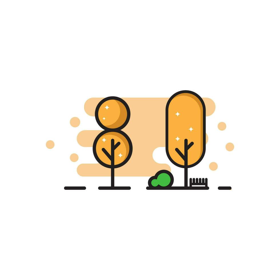 elementos de arboles y arbustos, jardín. moderno colores con un sencillo diseño. ilustración jardín icono. vector