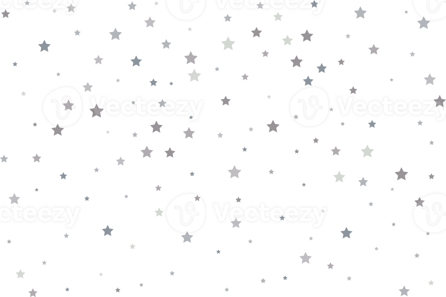 Magic pattern of silver stars png