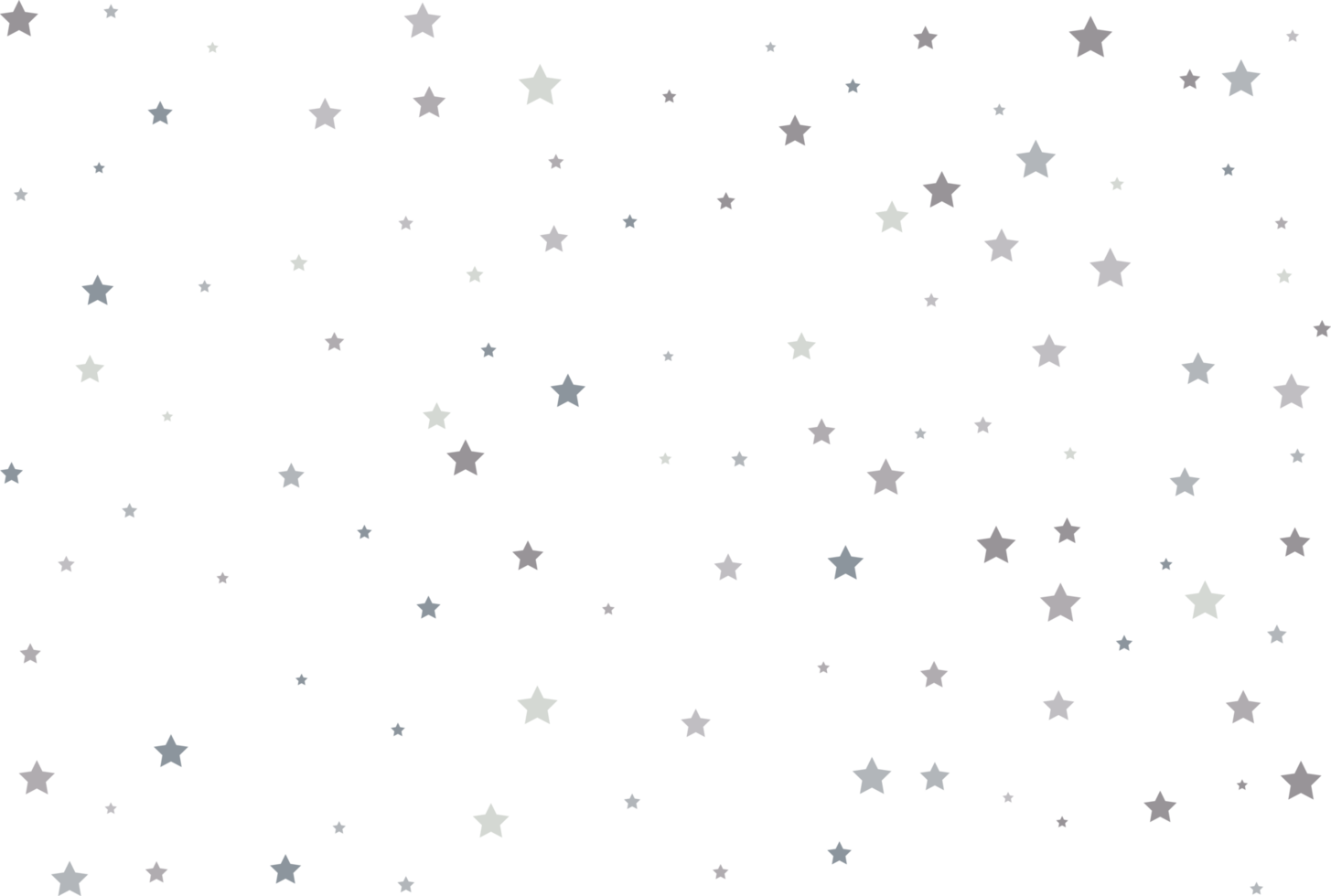 Magic pattern of silver stars png