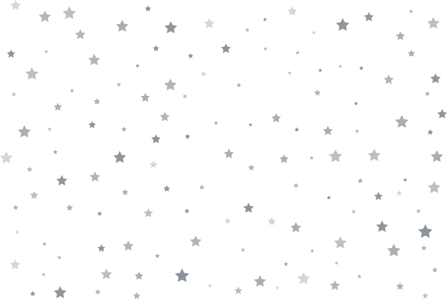 Magic pattern of silver stars png