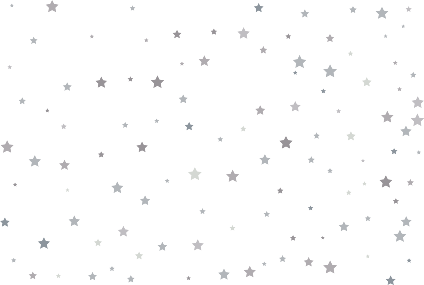 Magic pattern of silver stars png