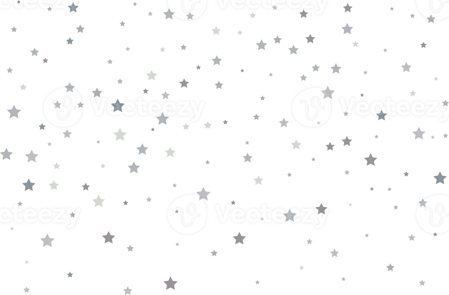 Magic pattern of silver stars png