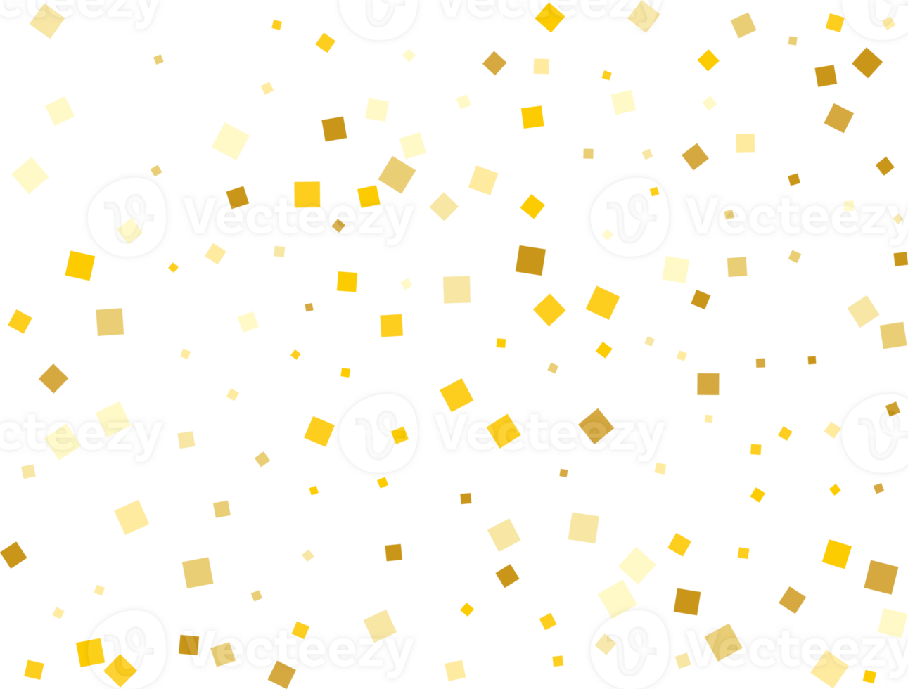 Gold Foil Square Confetti 36467660 PNG