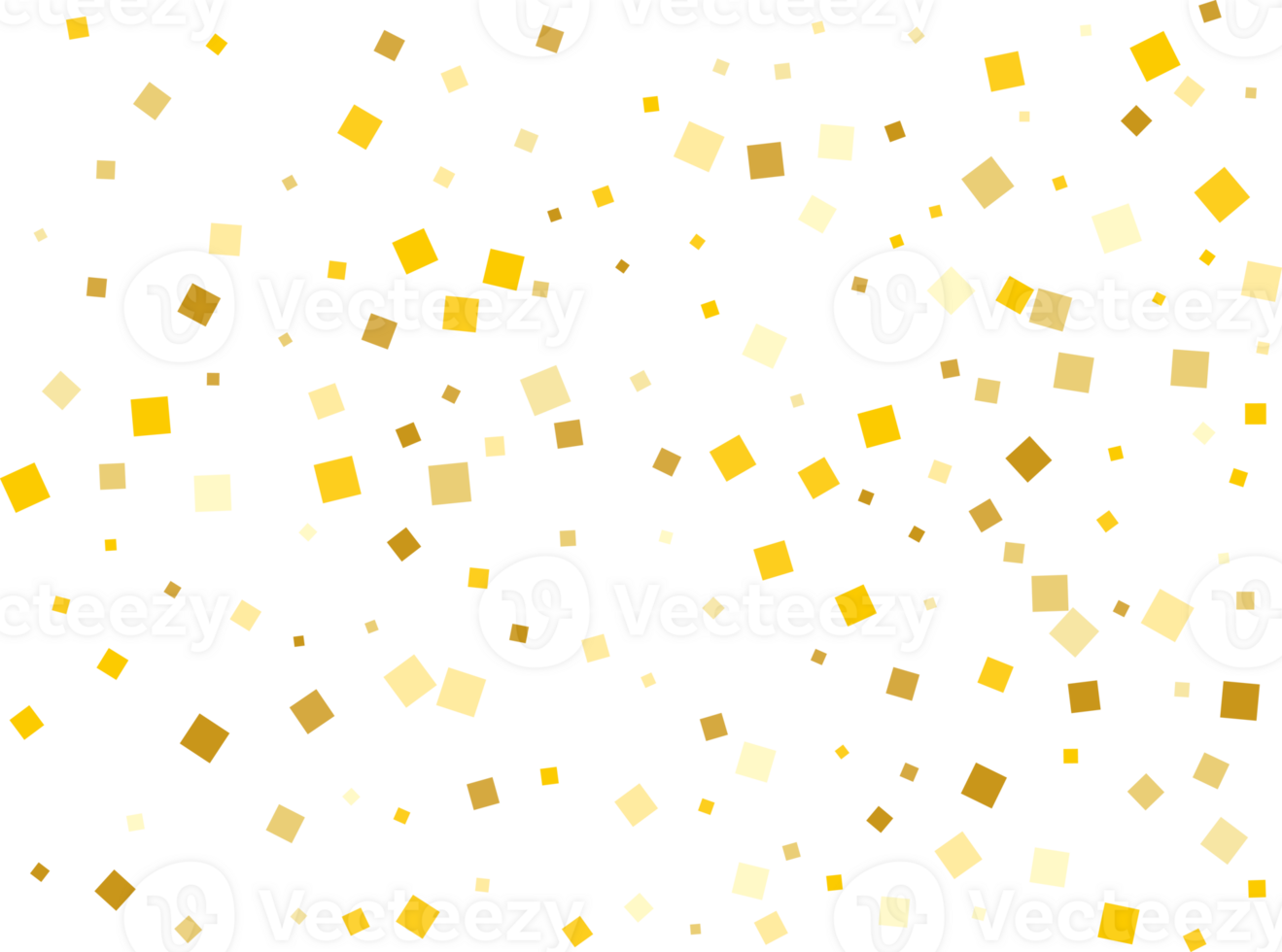 Modern Gold Square Confetti png