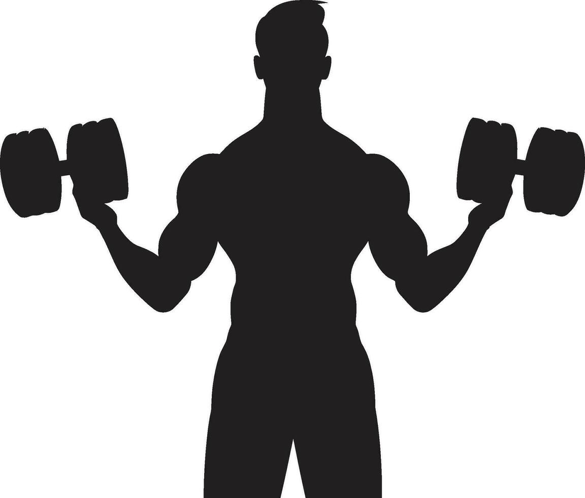 Workout Warrior Dumbbell Vector Design Grip and Grind Man Workout Emblem