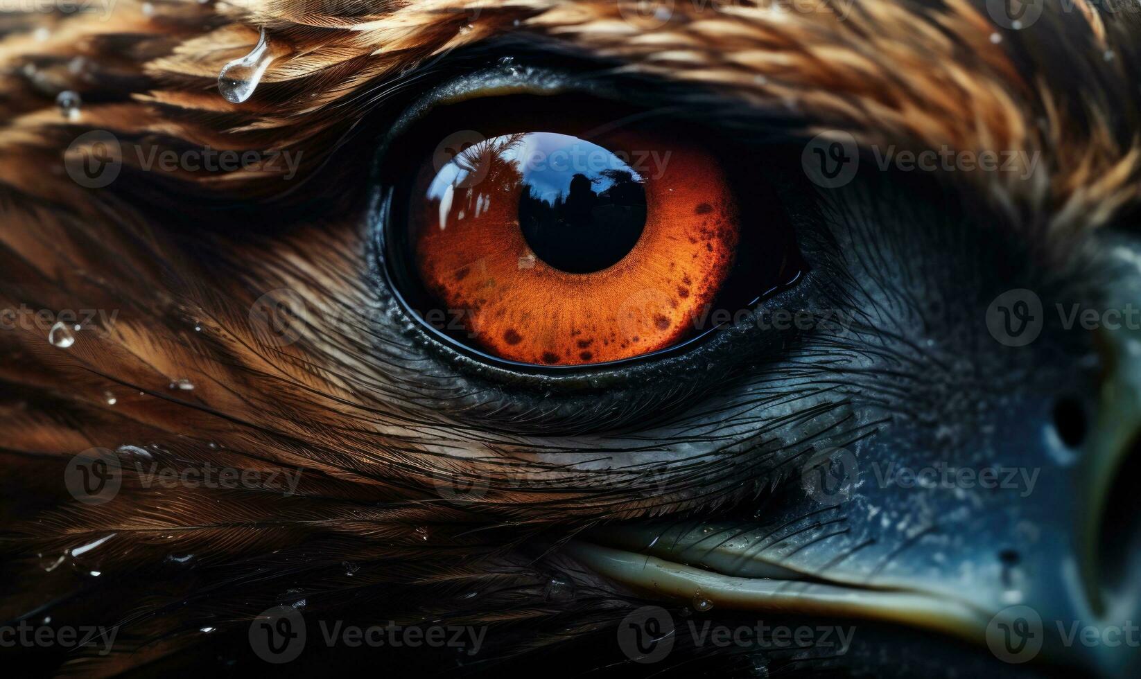 AI generated Portrait of a Red-tailed hawk, close-up. Close-up portrait of a golden eagle eye photo