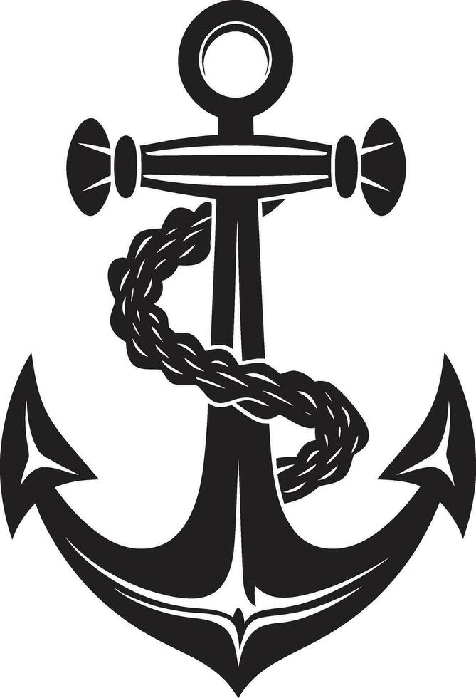 Ancient Navigation Anchor Vector in Black Seafaring Symbol Black Ship ...