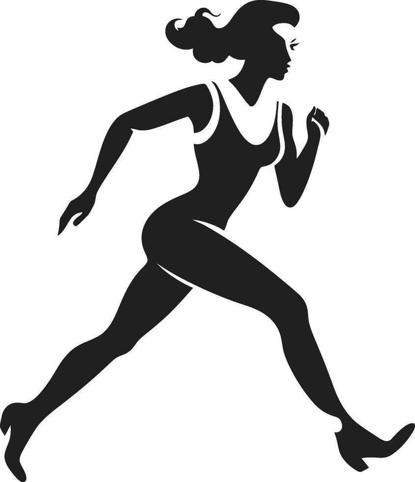 atlético pique vector logo de corriendo mujer elegante movimiento negro vector corriendo mujer icono