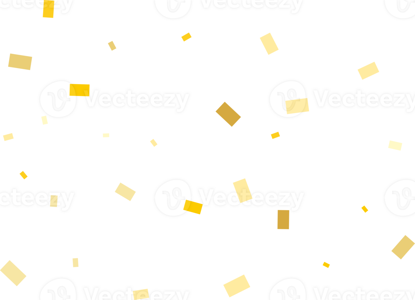 Gold Rectangular Confetti png