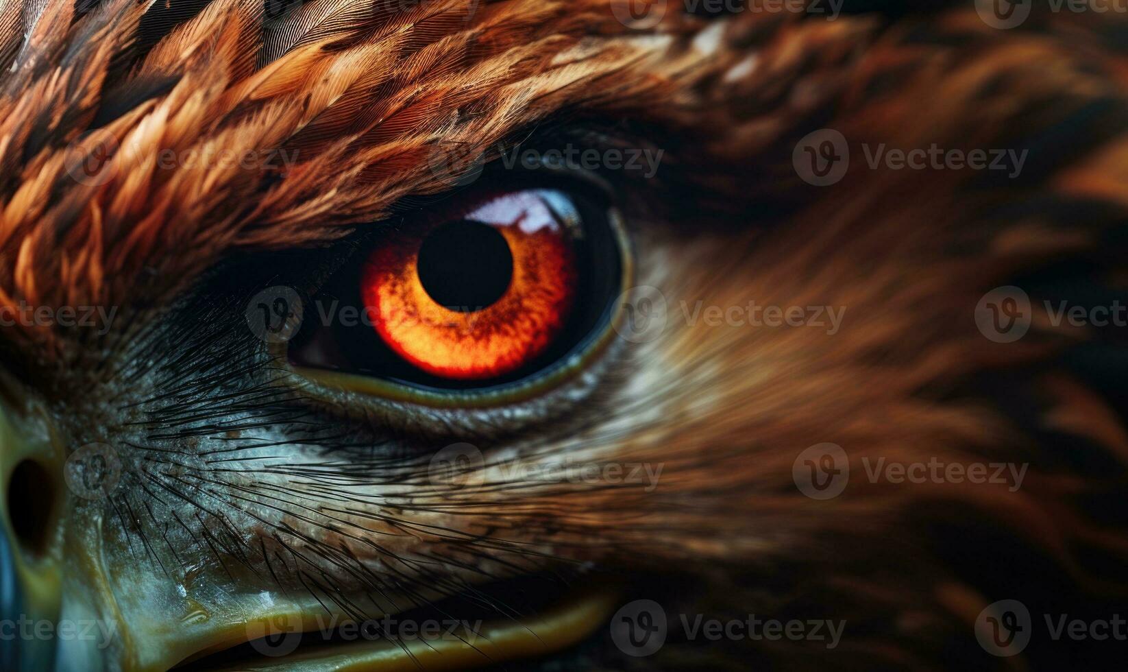 AI generated Portrait of a Red-tailed hawk, close-up. Close-up portrait of a golden eagle eye photo