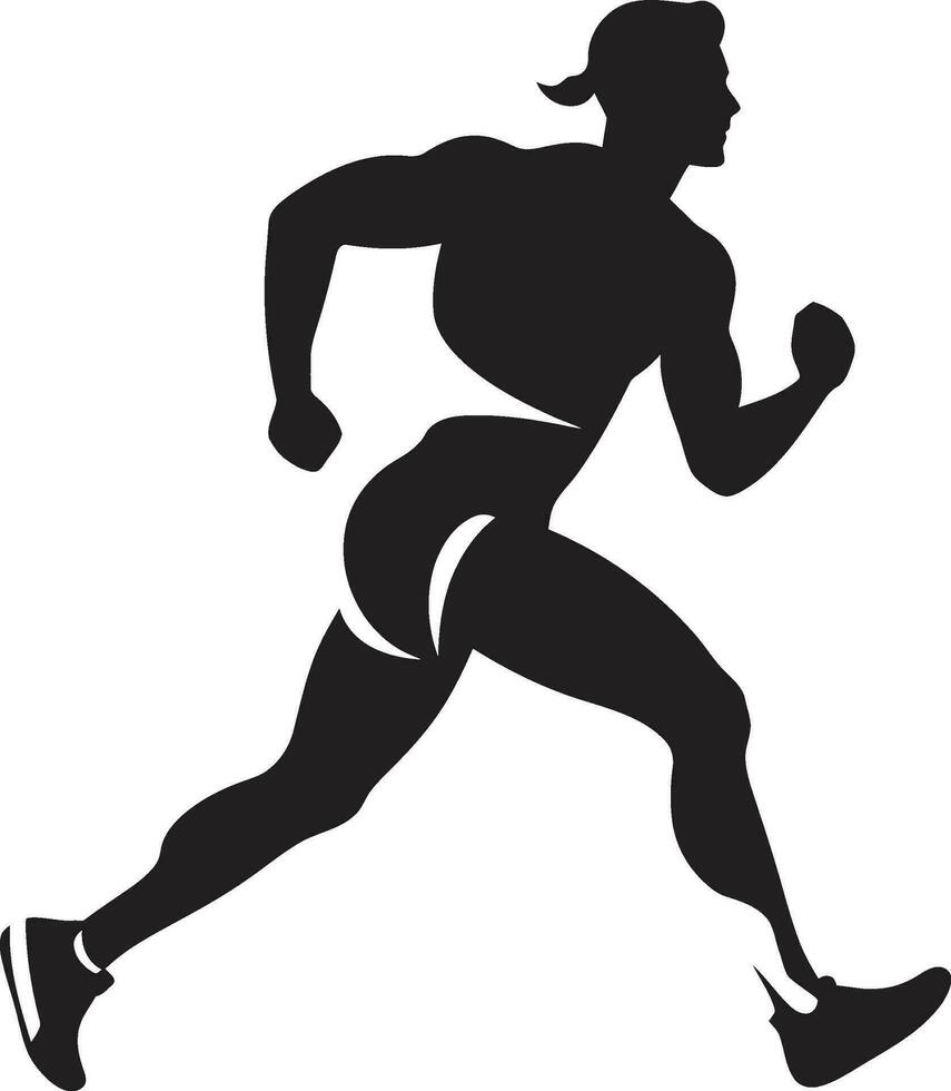 Energetic Runner Male Black Vector Icon Design Powerful Momentum