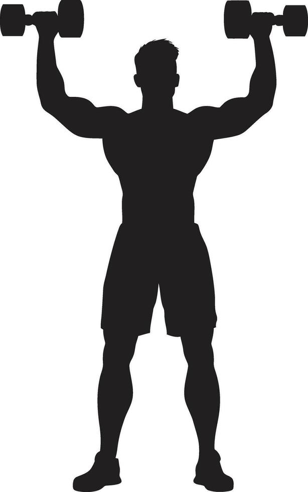 Power Pump Black Dumbbell Design Muscle Motion Man Workout Icon vector