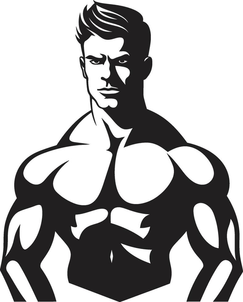 Strength Stance Vector Man Workout Iron Grip Dumbbell Vector Logo