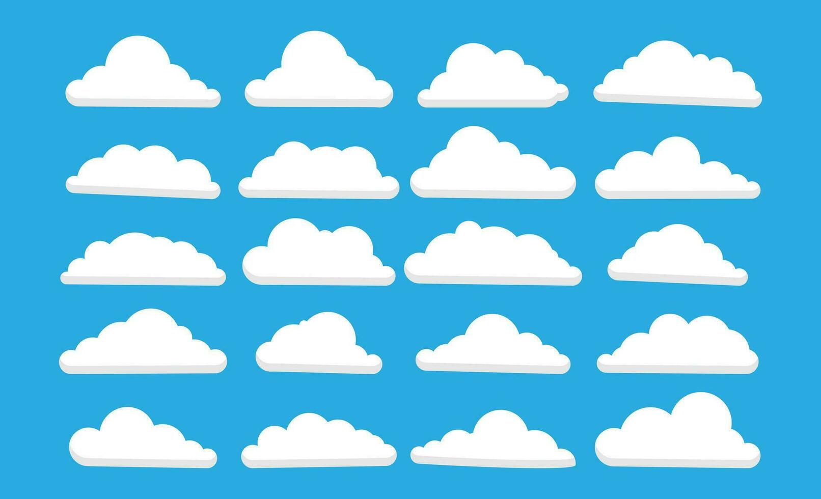 Simple Cartoon Cloud Set vector