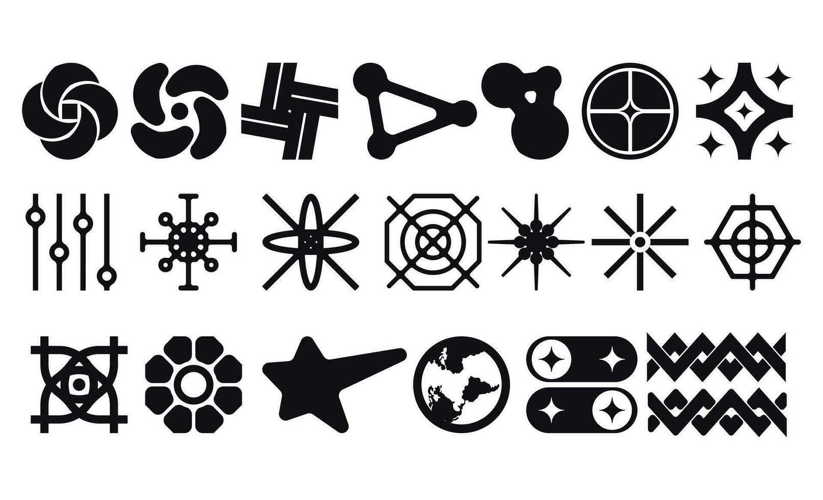 Geometric Symbol Brutalist vector