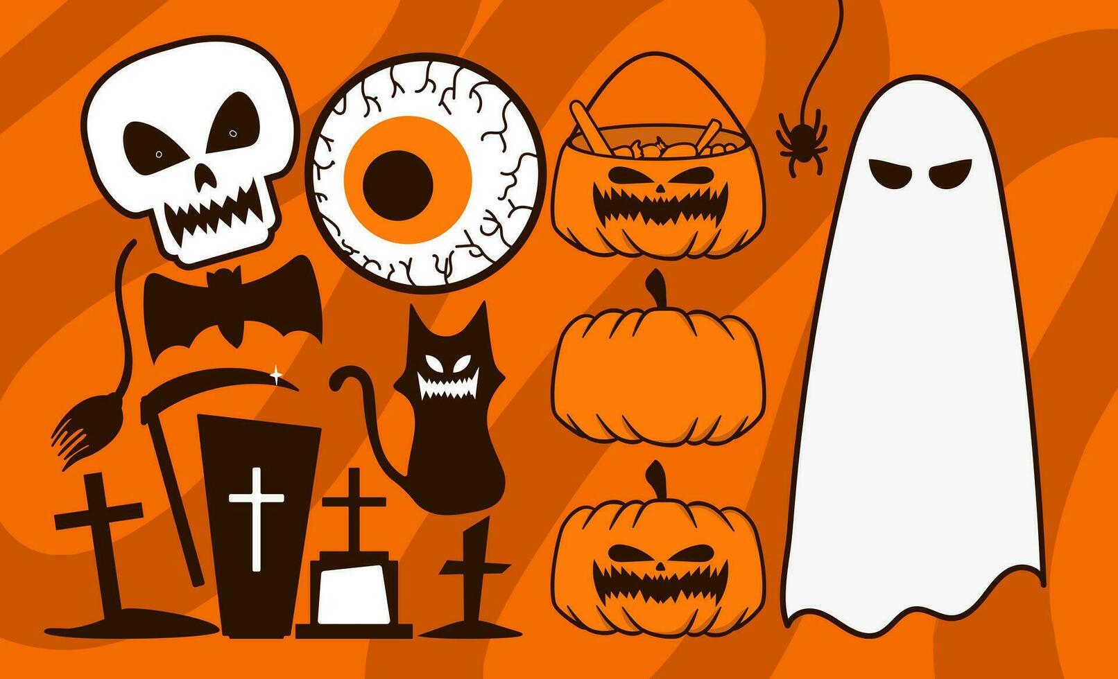Halloween Cartoon Set vector