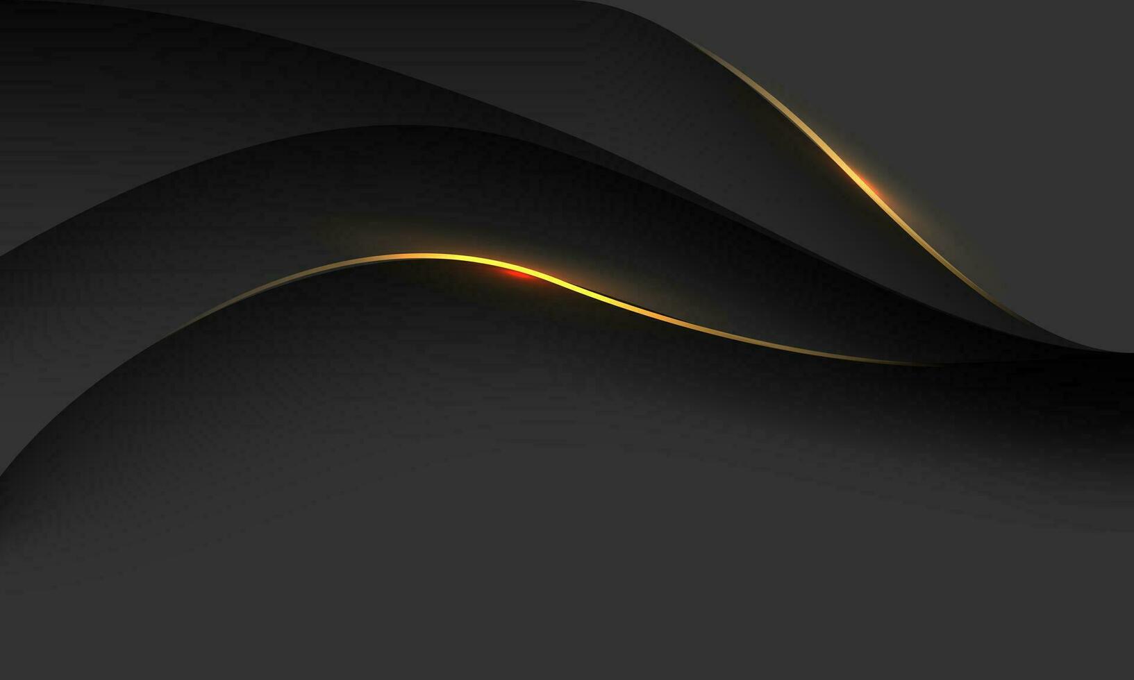 Abstract gold line curve on black shadow overlap design modern futuristic luxury creative background vector