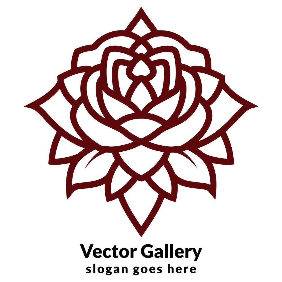 Rose Old School Tattoo Vector Art Illustration on Isolated Background