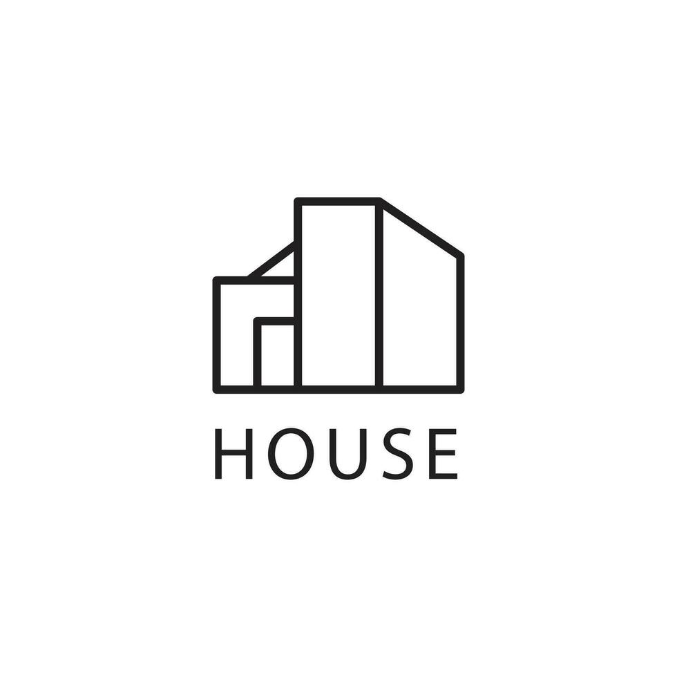 architect monoline house logo design. in monoline style illustration vector