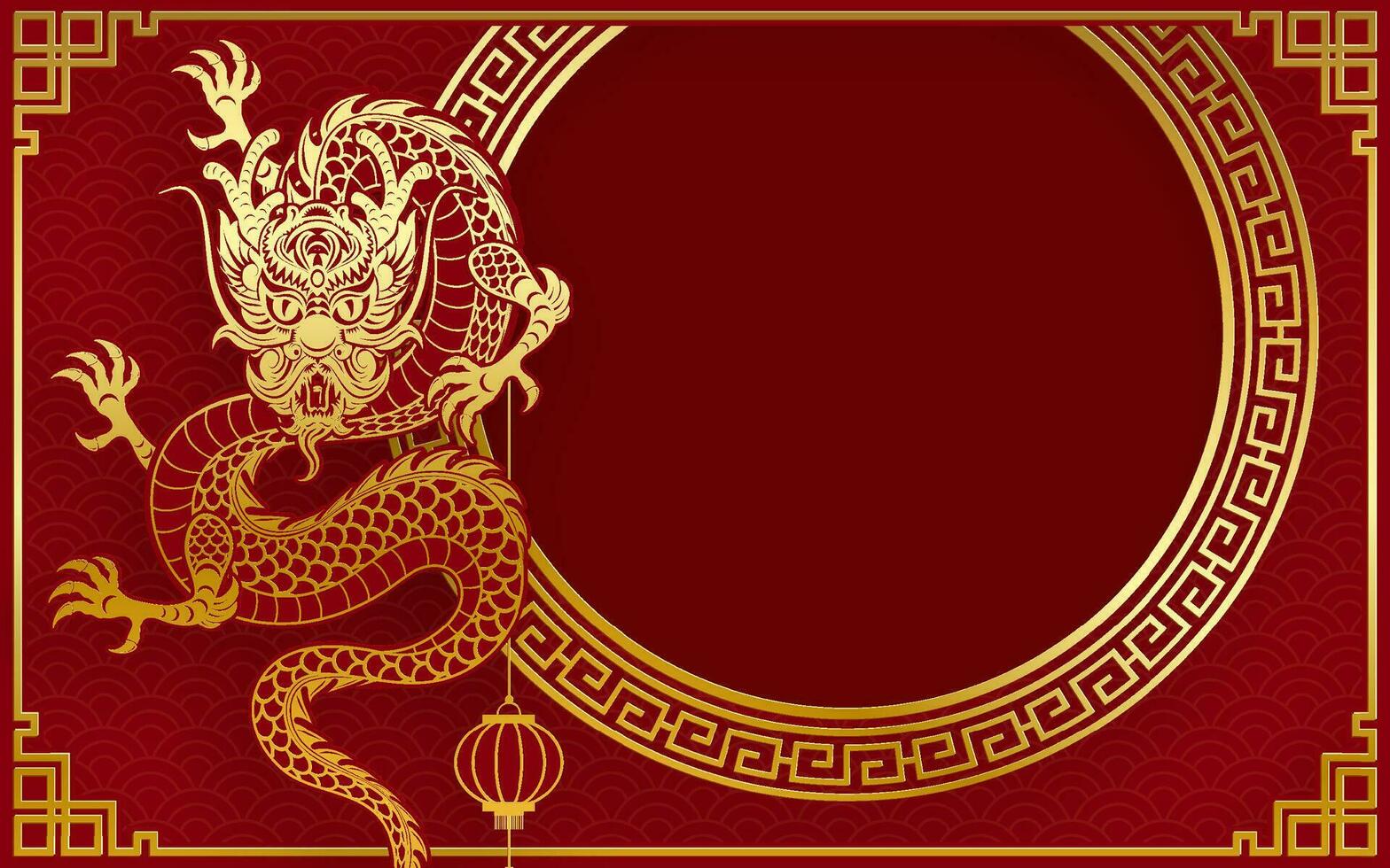 Happy Chinese new year 2024 Zodiac sign year of the Dragon vector