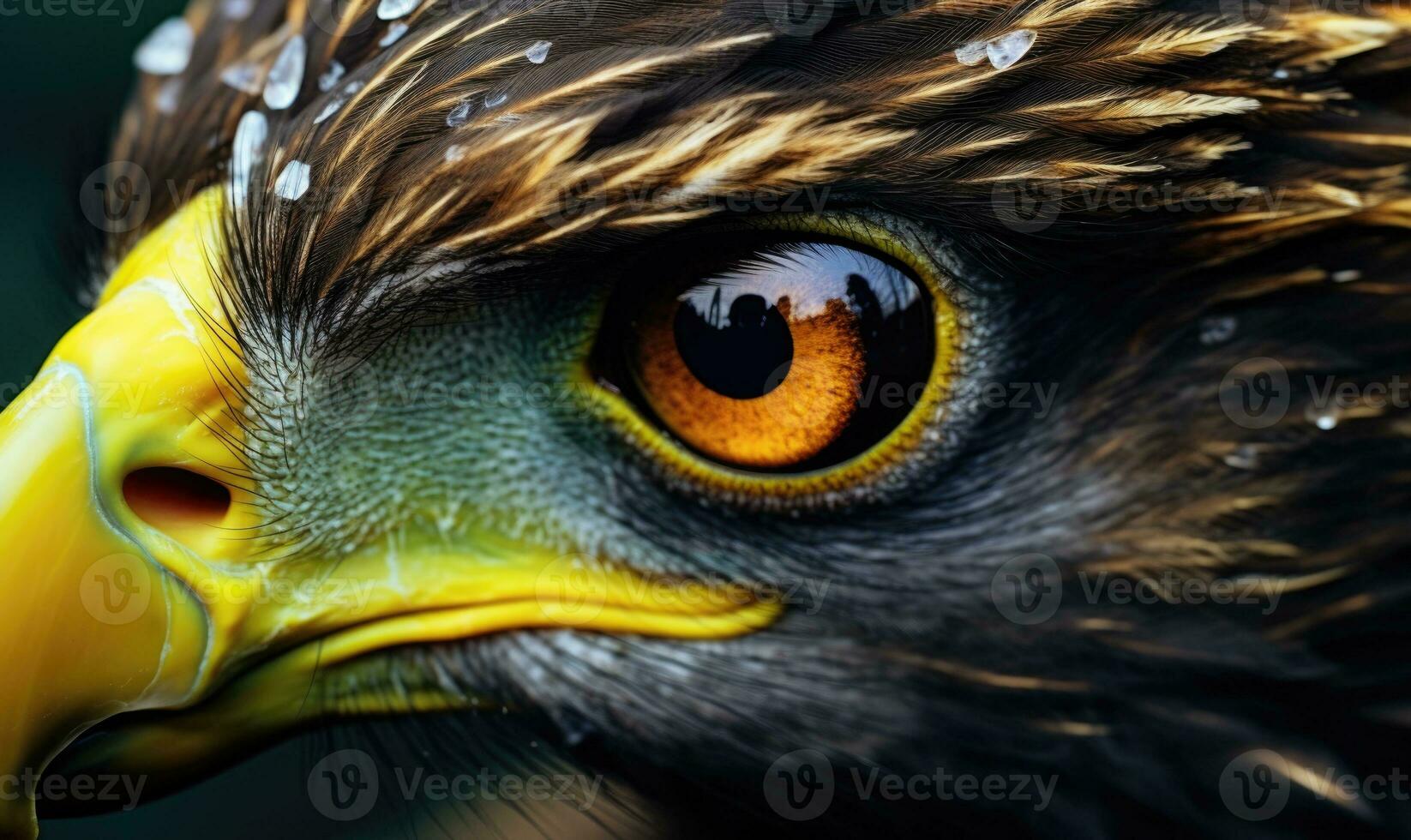 AI generated Portrait of a Red-tailed hawk, close-up. Close-up portrait of a golden eagle eye photo