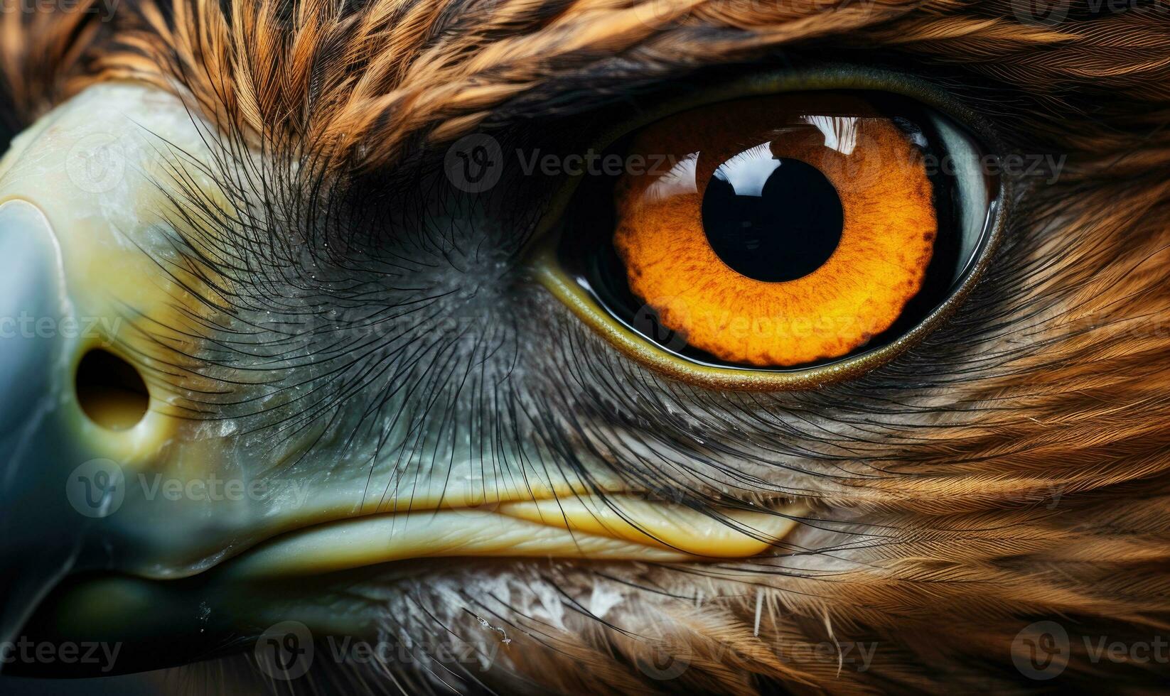 AI generated Portrait of a Red-tailed hawk, close-up. Close-up portrait of a golden eagle eye photo