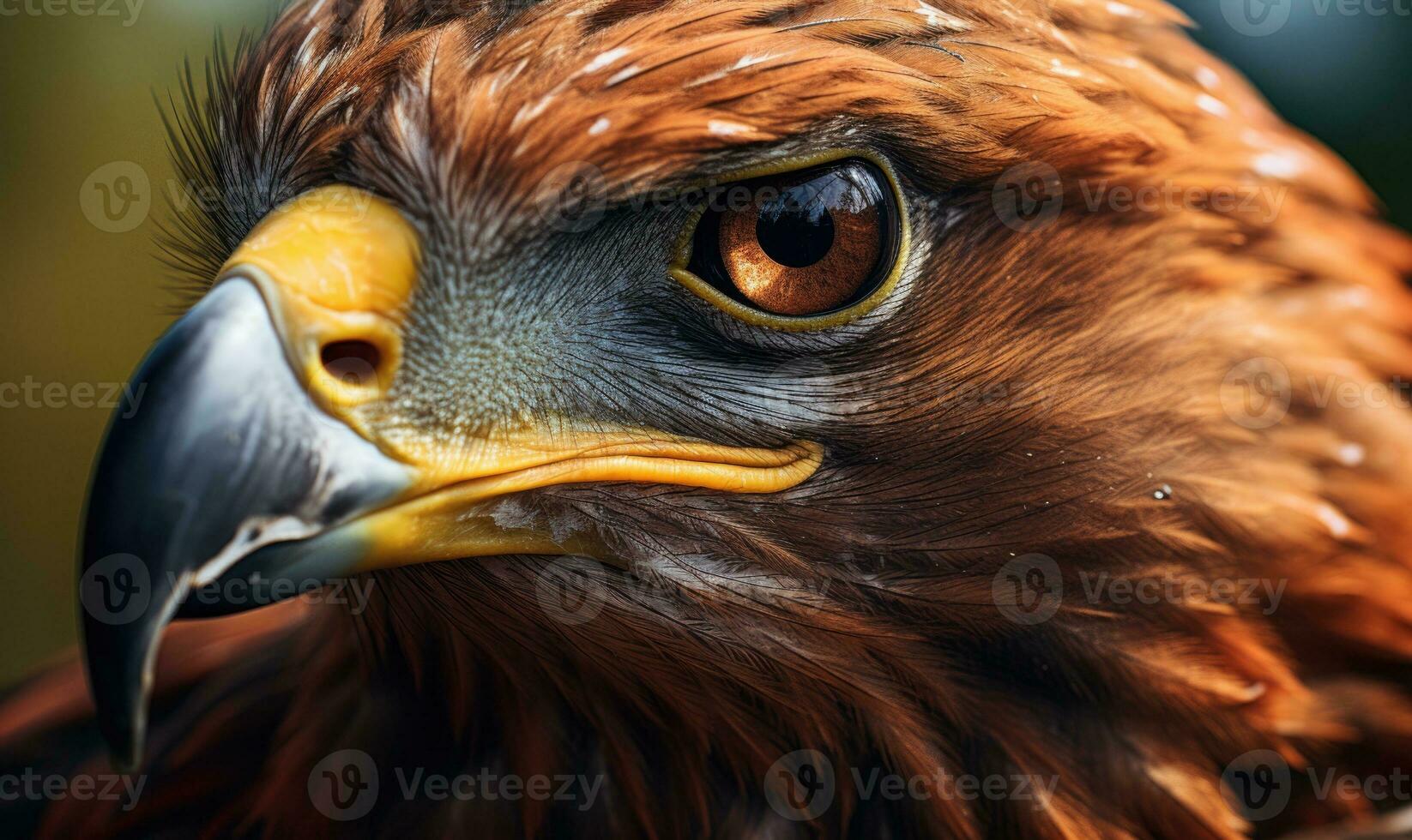 AI generated Close up of golden eagle's eye. Selective focus on the eye. photo