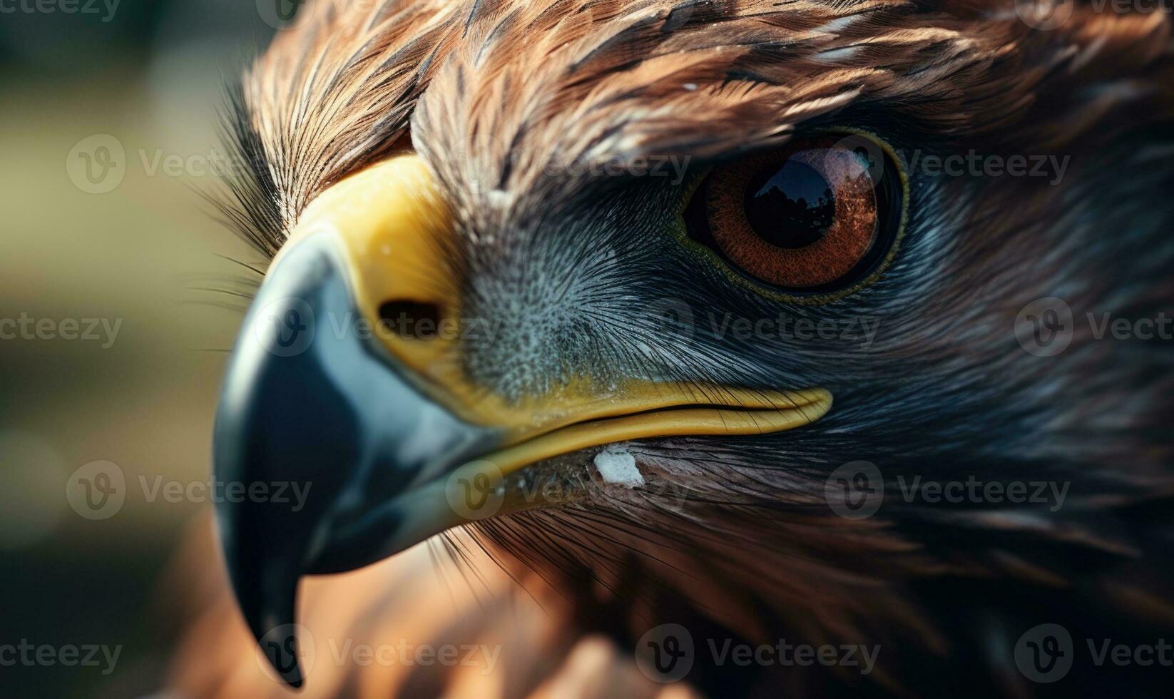 AI generated Portrait of a Red-tailed hawk, close-up. Close-up portrait of a golden eagle eye photo