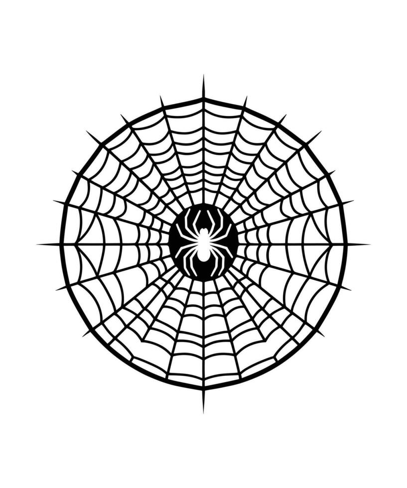SPIDER NET SILHOUETTE VECTOR ILLUSTRATION