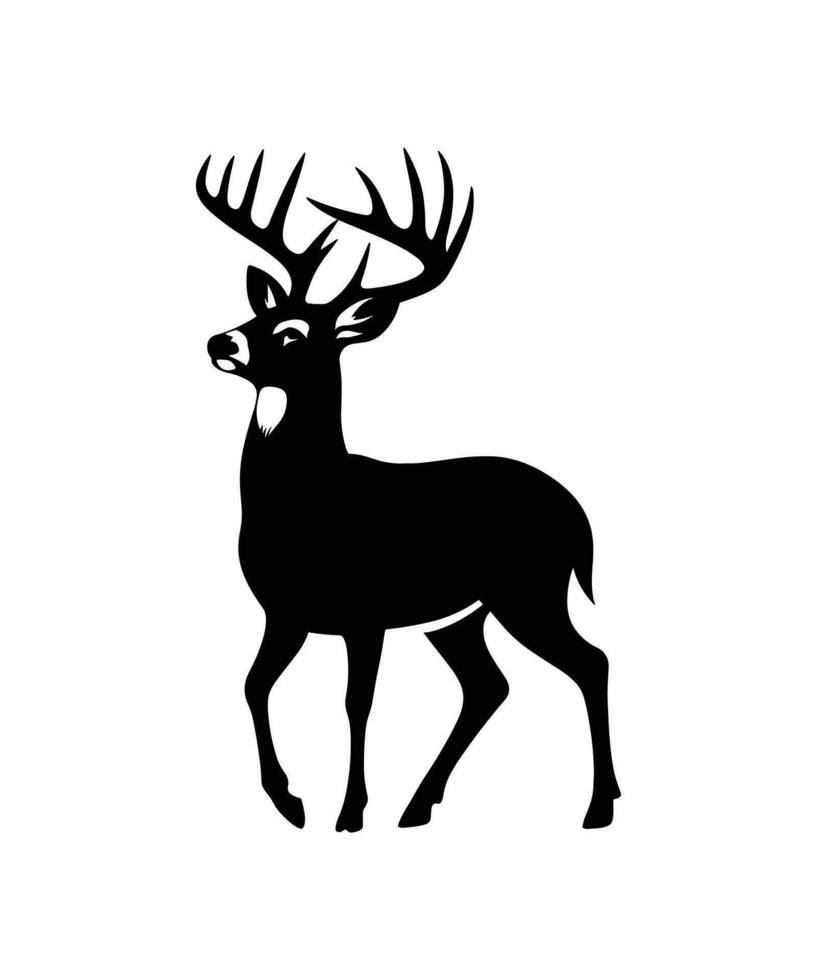 WILD BUCK SILHOUETTE VECTOR ILLUSTRATION.