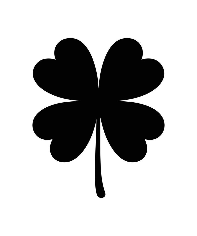 FOUR-LEAF CLOVER SILHOUETTE VECTOR ILLUSTRATION DESIGN