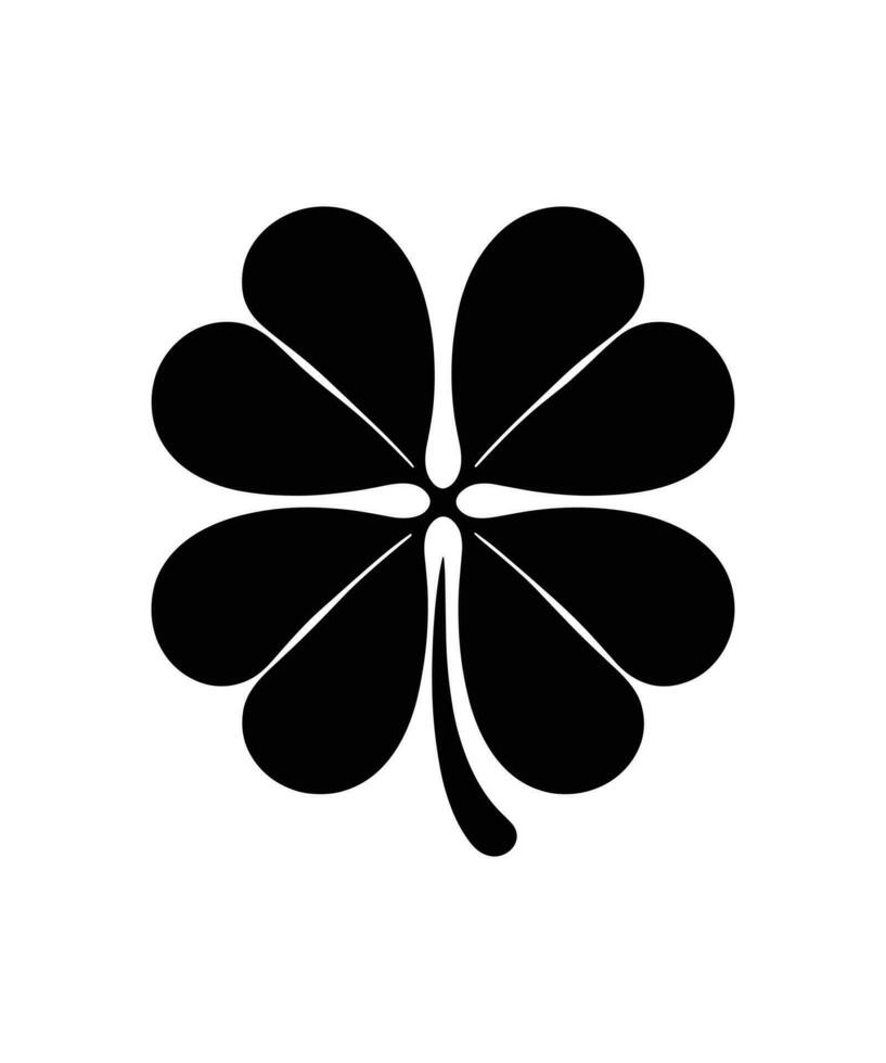 FOUR-LEAF CLOVER SILHOUETTE VECTOR ILLUSTRATION DESIGN