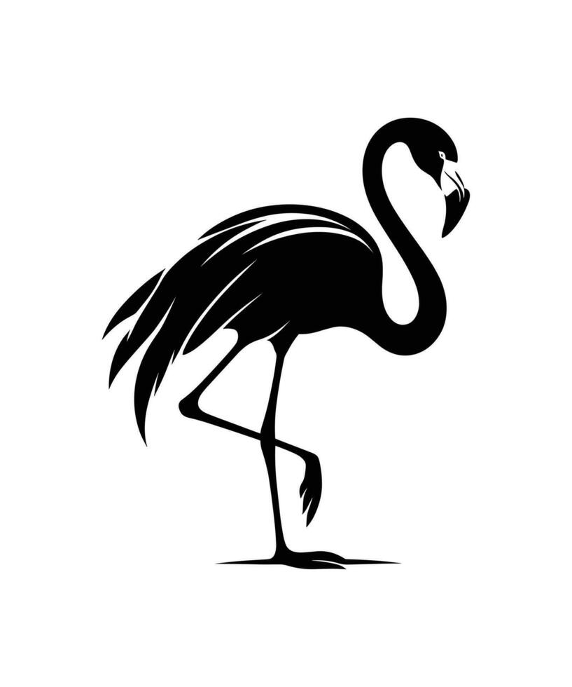FLAMINGO SILHOUETTE VECTOR ILLUSTRATION DESIGN